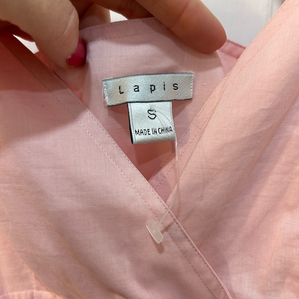 NWT Lapis Embroidered Pink Silk Dress Sz S Feminine Fairy Wedding Guest Side Zip - Picture 3 of 11